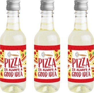 Big Dot Of Happiness Pizza Party Time - Mini Wine Bottle Label Stickers - Party Favor Gift - 16 Ct