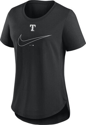 Texas Rangers Big Swoosh Women's MLB T-Shirt in Black
