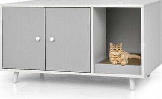 Cat Litter Box Enclosure Cat Washroom Hidden Litter Box Enclosure Grey