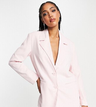 tailored soft suit blazer in pink