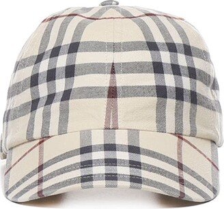 Baseball Cap With Check Print