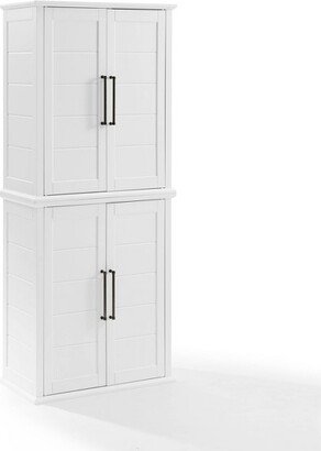 Bartlett Tall Storage Pantry with 2 Stackable Pantries White