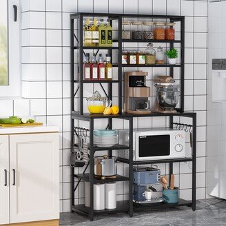 YUZHOU Kitchen Bakers Rack with Hutch and Shelves,5-Tier Kitchen Utility Storage Shelf