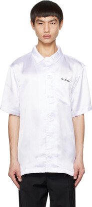 White Open Spread Collar Shirt