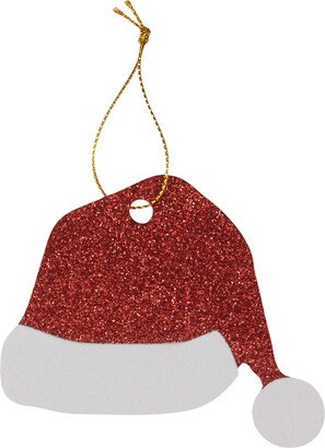 Tags Santa Hat Glitter Red Set of 6