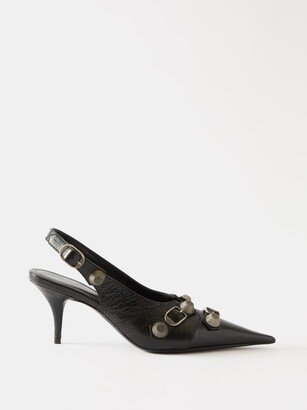 Cagole 70 Studded Slingback Leather Pumps