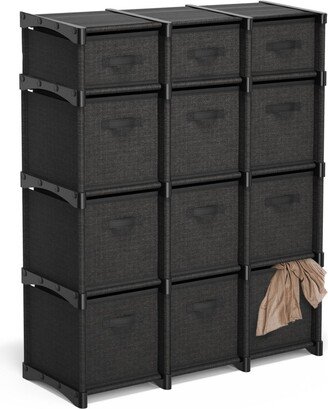 Nestl Heavy Duty 12 Cube Storage Organizer with Fabric Storage Bins