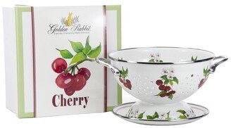Cherry Enamelware 2-Piece Giftboxed Colander