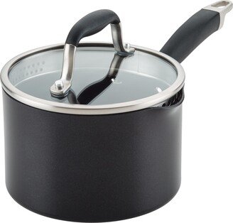 Advanced Home Hard-Anodized Nonstick Straining 2-Qt. Saucepan