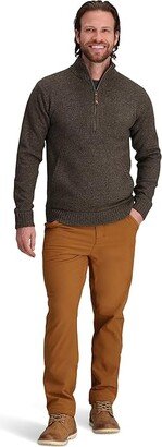 Baylands Lined 1/2 Zip (Black Olive Heather) Men's Clothing