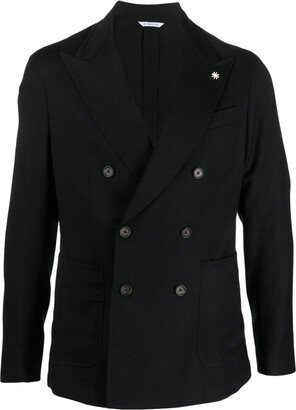 Peak-Lapels Double-Breasted Jacket