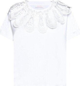 Lace Detailed Crewneck T-Shirt