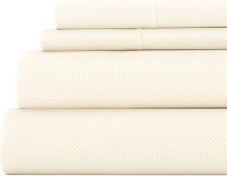 Expressed In Embossed by The Home Collection Checkered 4 Piece Bed Sheet Set, Full