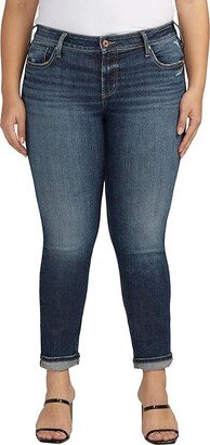 Plus Size Girlfriend Mid-Rise Slim Leg Jeans W27129EAE480 (Indigo) Women's Jeans