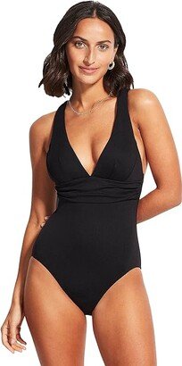 Collective Cross-Back One-Piece (Black) Women's Swimsuits One Piece