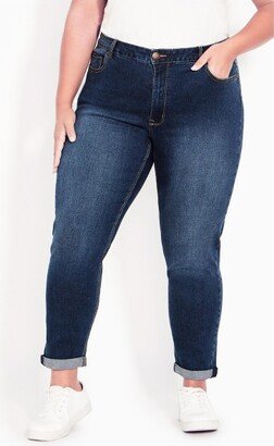 | Women's Plus Size Stretch Girlfriend Jean Mid Wash - average - 22W