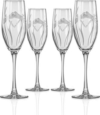 Dragonfly Champagne Flute 8Oz - Set Of 4 Glasses