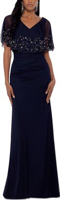 B & A by Betsy and Adam Womens Embellished Maxi Evening Dress