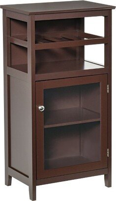 HOMCOM Wine Cabinet with 4 Bottle Wine Rack, Open Shelf, Acrylic Door Cabinet with Adjustable Shelf, Espresso