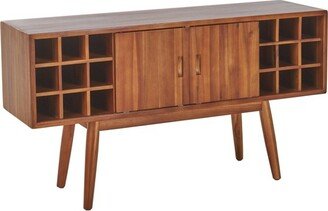 Edlyn Mid Century Bar Cabinet Light Oak