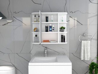 HOMEBAY Modern Bathroom 6-Shelf Medicine Cabinet with Mirorr