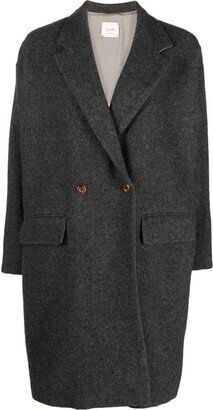 Double-Breasted Buttoned Wool Coat