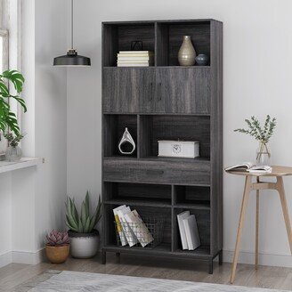 Fuller Contemporary Faux Wood Cube Unit Bookcase