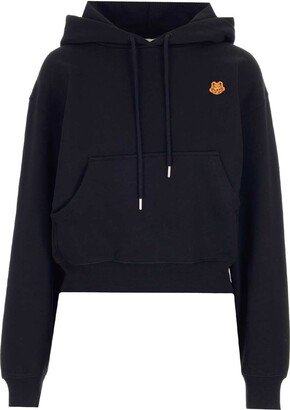 Tiger Crest Embroidered Drawstring Hoodie