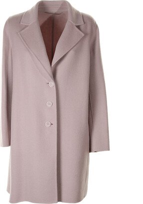 Pink Single-breasted Wool Coat