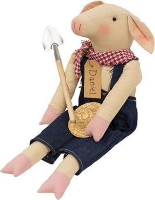 Daniel Gardener Pig Doll - Cream - 17 high by 5.5 wide by 3 deep