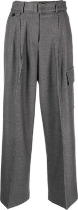 DUNST Pleated Belted Tailored Trousers