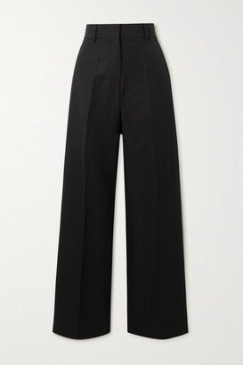 Twill Straight-leg Pants - Black