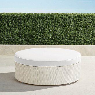 Pasadena Ottoman with Cushion in Ivory Finish