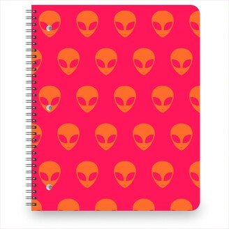 Notebooks: Retro Alien Heads Notebook, 8.5X11, Pink