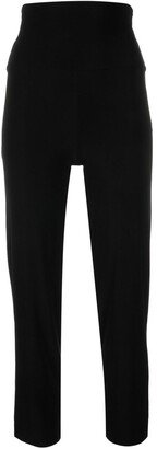 High-Waisted Slim-Fit Trousers-AJ