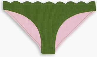 Santa Barbara reversible textured stretch-crepe low-rise bikini briefs