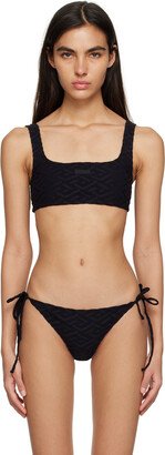 Black 'La Greca' Bikini Top