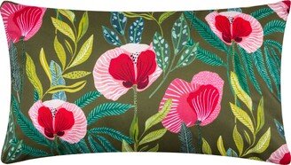 Wylder Nature House Of Bloom Poppy Outdoor Boudoir Cushion Olive