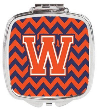 CJ1042-WSCM Letter W Chevron Orange & Blue Compact Mirror, 3 x 0.3 x 2.75 in.