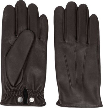 Seam-Detail Leather Gloves