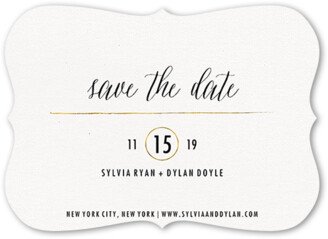 Save The Date Cards: Simply Radiant Save The Date, White, 5X7, Matte, Signature Smooth Cardstock, Bracket