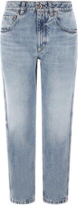 Distressed Straight Leg Jeans-AD