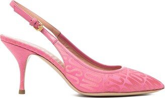 Logo-Jacquard Slingback 90mm Pumps