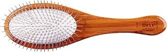 Bass Pet Brushes Style & Detangle Pet Brush with 100% Premium Alloy Pin Pure Bamboo Handle Large Oval Dark Bamboo