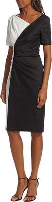 Two-Tone Knee-Length Dress