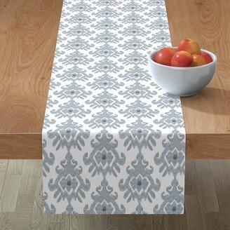 Table Runners: Modern Ikat - Blue Gray Table Runner, 72X16, Blue