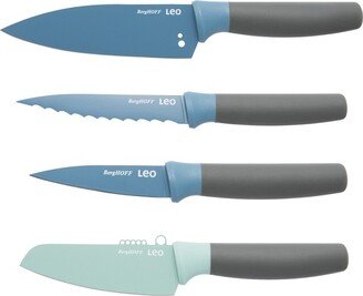 Leo 4Pc Kitchen Knife Set, Stainless Steel, Sharp Blade, Blue