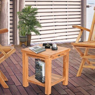 Rustic Teak Wood Tundra Side Table