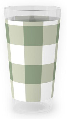 Outdoor Pint Glasses: Plaid - Green Outdoor Pint Glass, Green