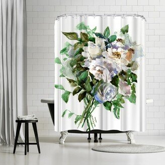 71 x 74 Shower Curtain, White Roses 2 by Suren Nersisyan